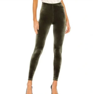 Commando Control Dark Green Velvet Leggings sz M